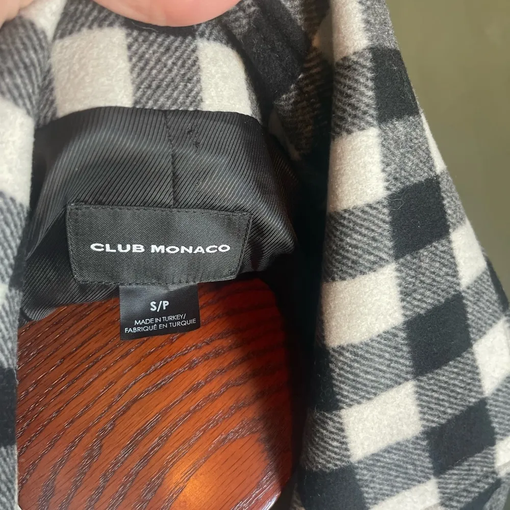Club Monaco Black/white wool/cashmere blend Peacoat Size S/P - Image 9