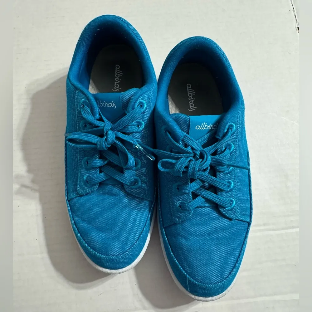 Allbirds Teal Blue Canvas Pacer ReRun Lace Up Sneaker Womens 7 Athletic - Image 3