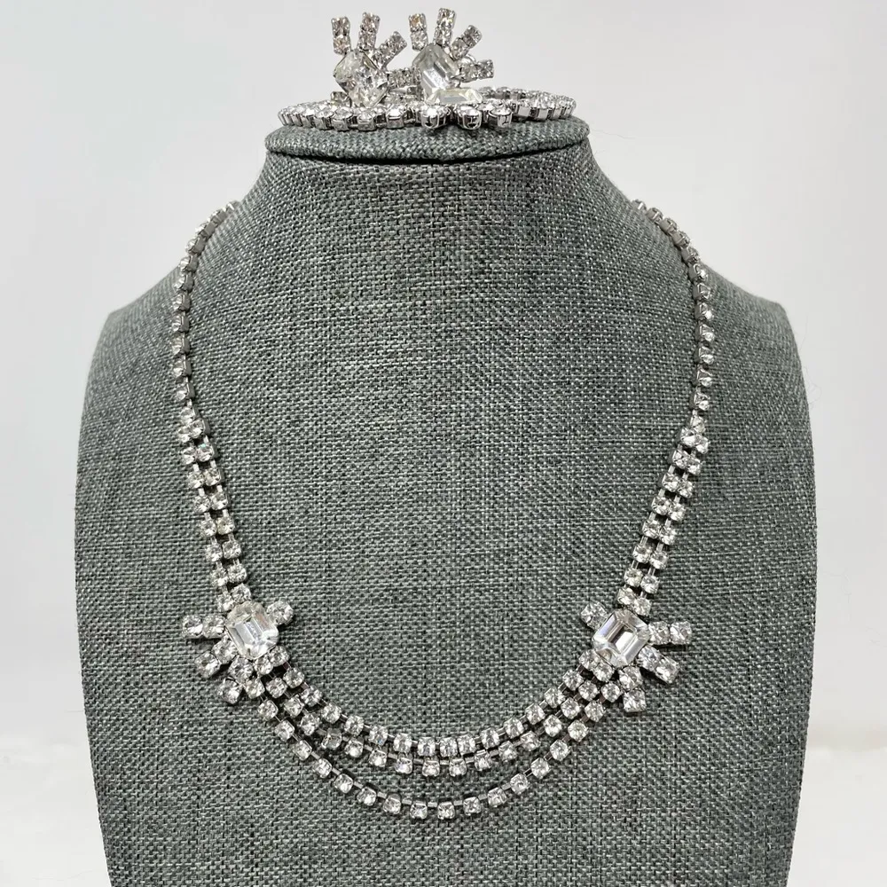 Vintage rhinestone 3 piece jewelry set - Image 12