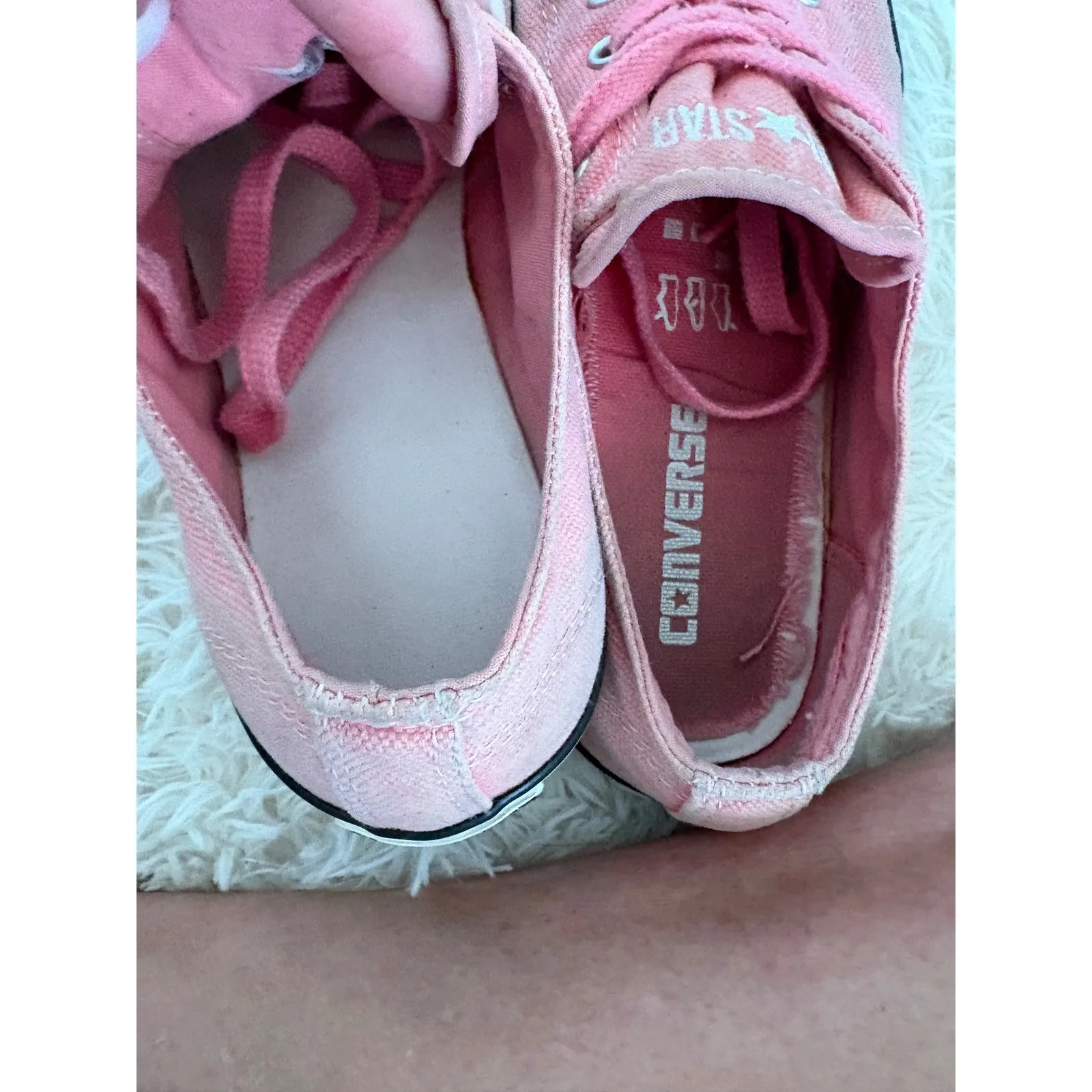 Converse All Star‎ Low Top Pink Canvas Sneakers Women's Size 8 Casual Shoes - Image 6