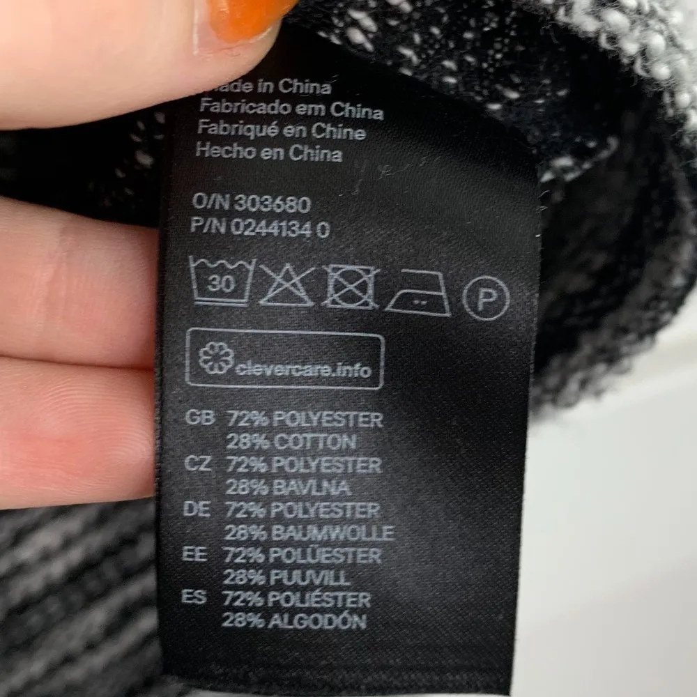 H&M Black & White Striped Bomber Jacket - Image 4