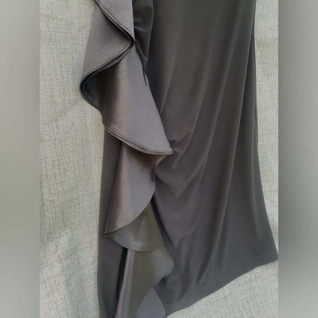 White House Black Market Asymmetrical Ruffled Cocktail Dress Size 00 - Image 5