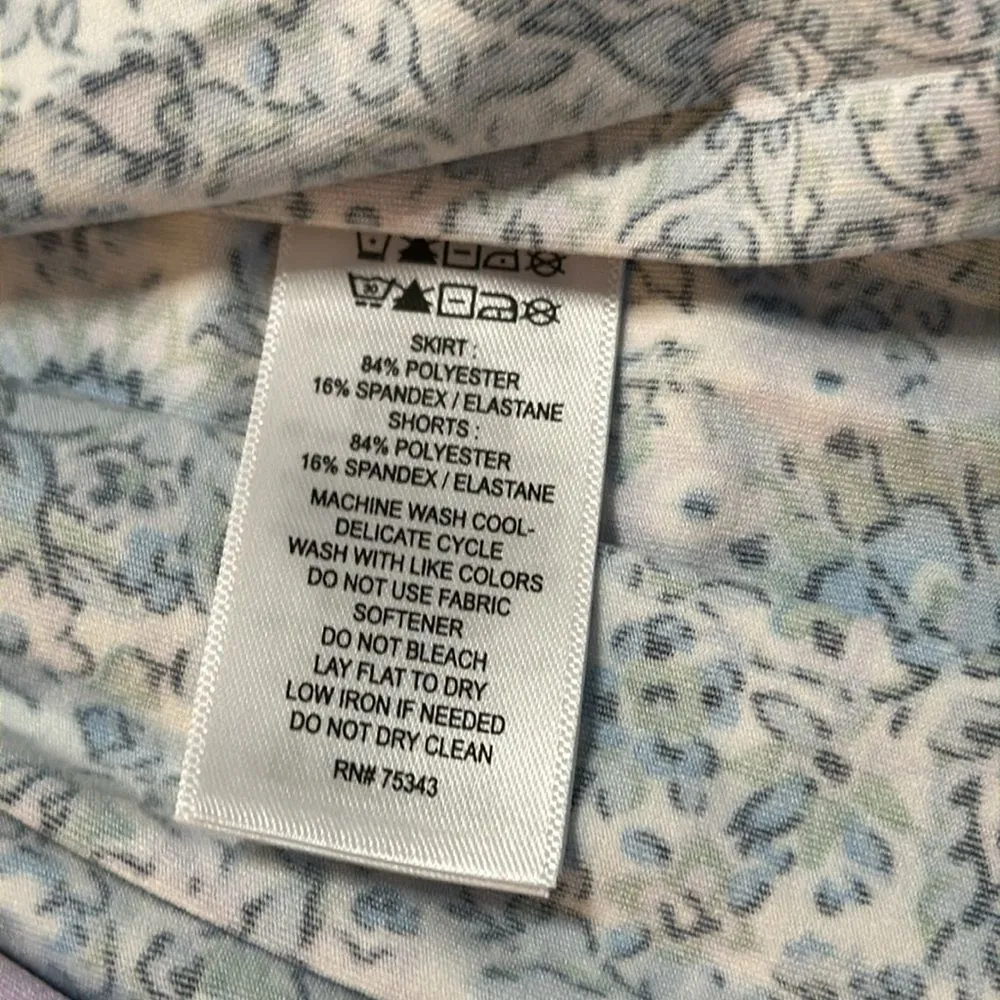 Laura Ashley 13” Blue Floral Pleated‎ Tennis Skirt Size XL - Image 11