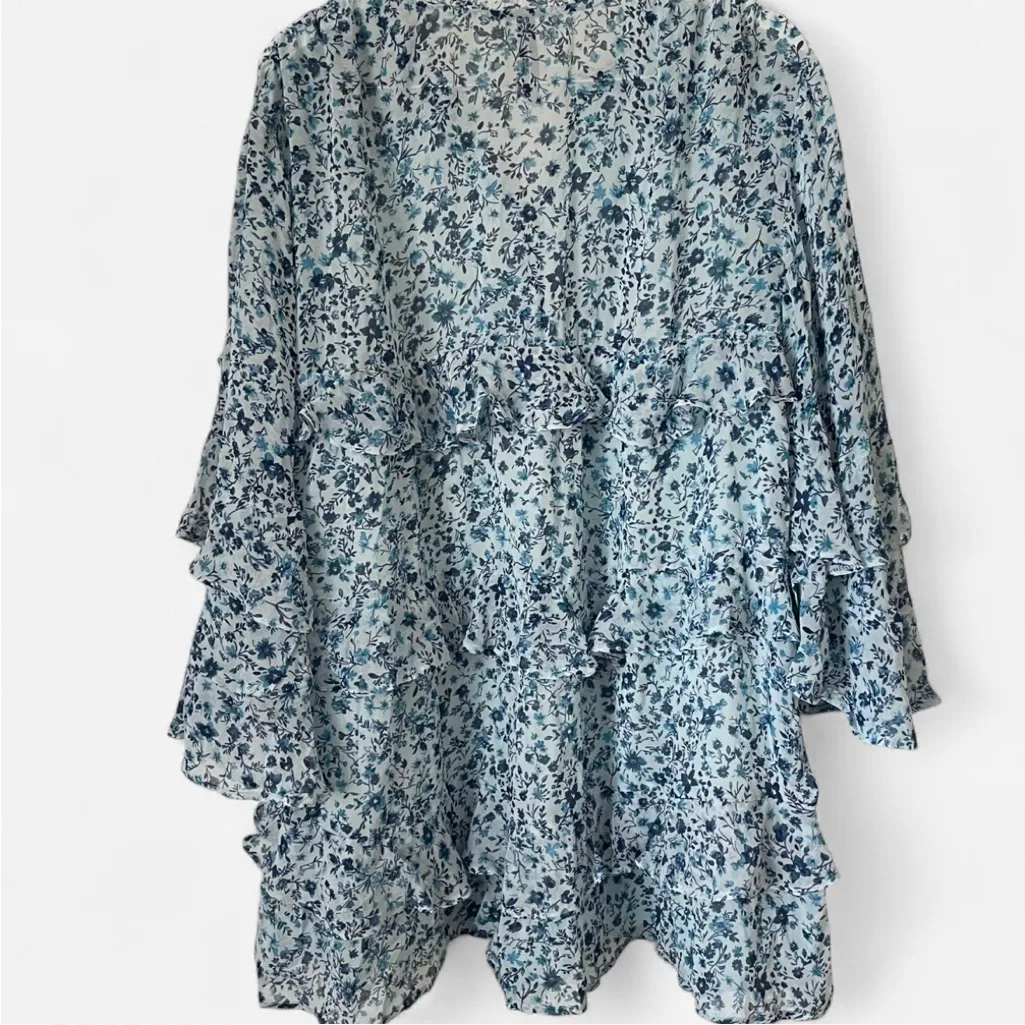 Anthropologie Ruffle Swing Floral Romper - Image 6