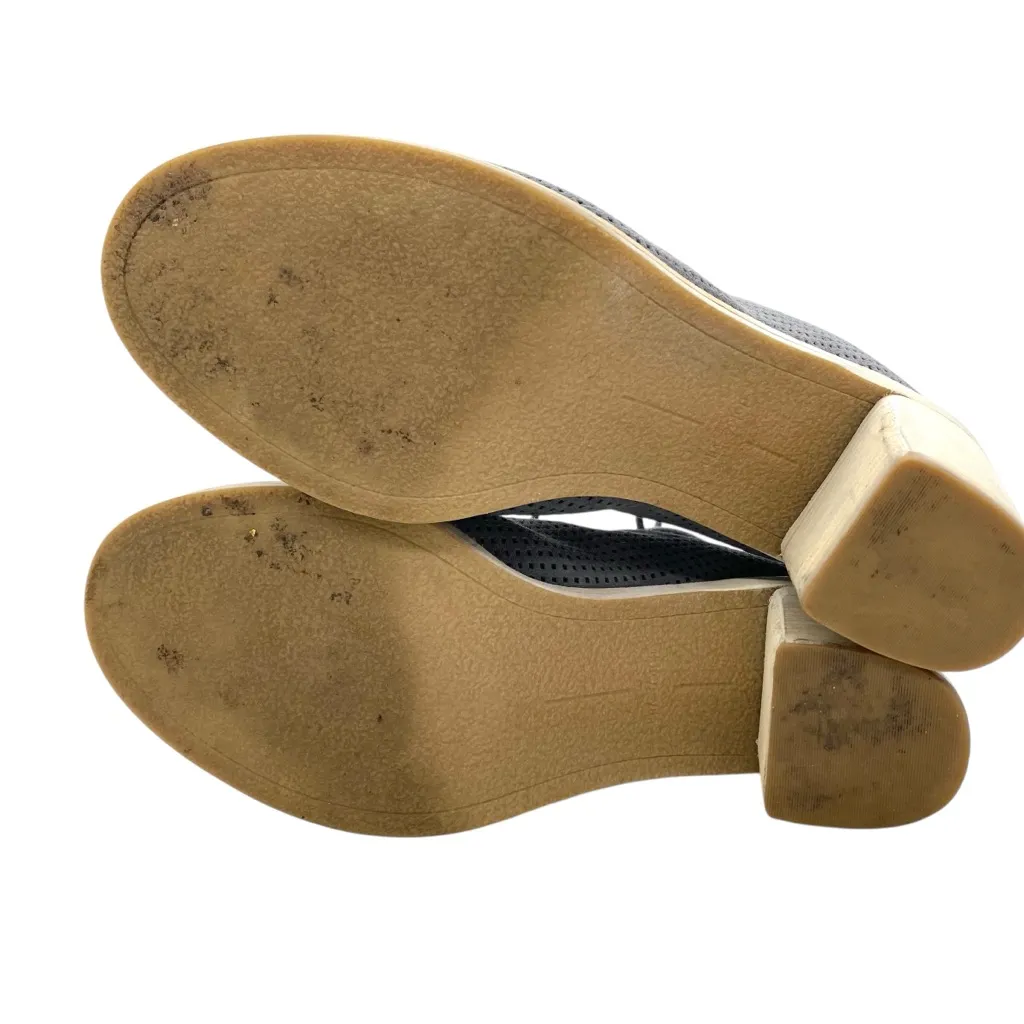 Dolce Vita More Gray Perforated Suede Leather Heeled Sandals Peep Toe Lace Up Size 9 - Image 8