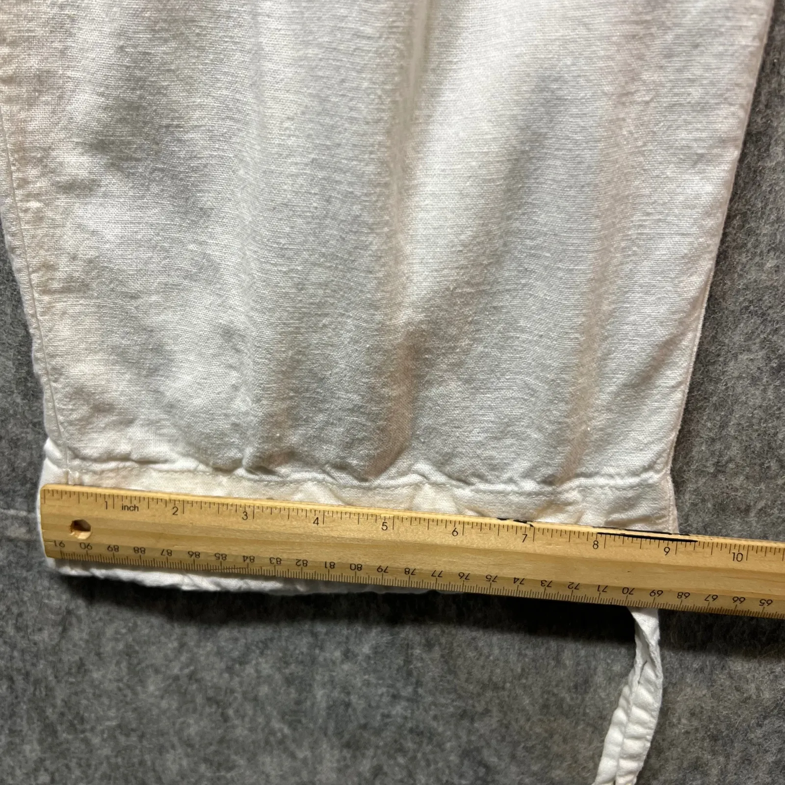 Cabela's Linen Blend Capri Pants Size 10 Drawstring Waist White Loose Wide Leg - Image 4