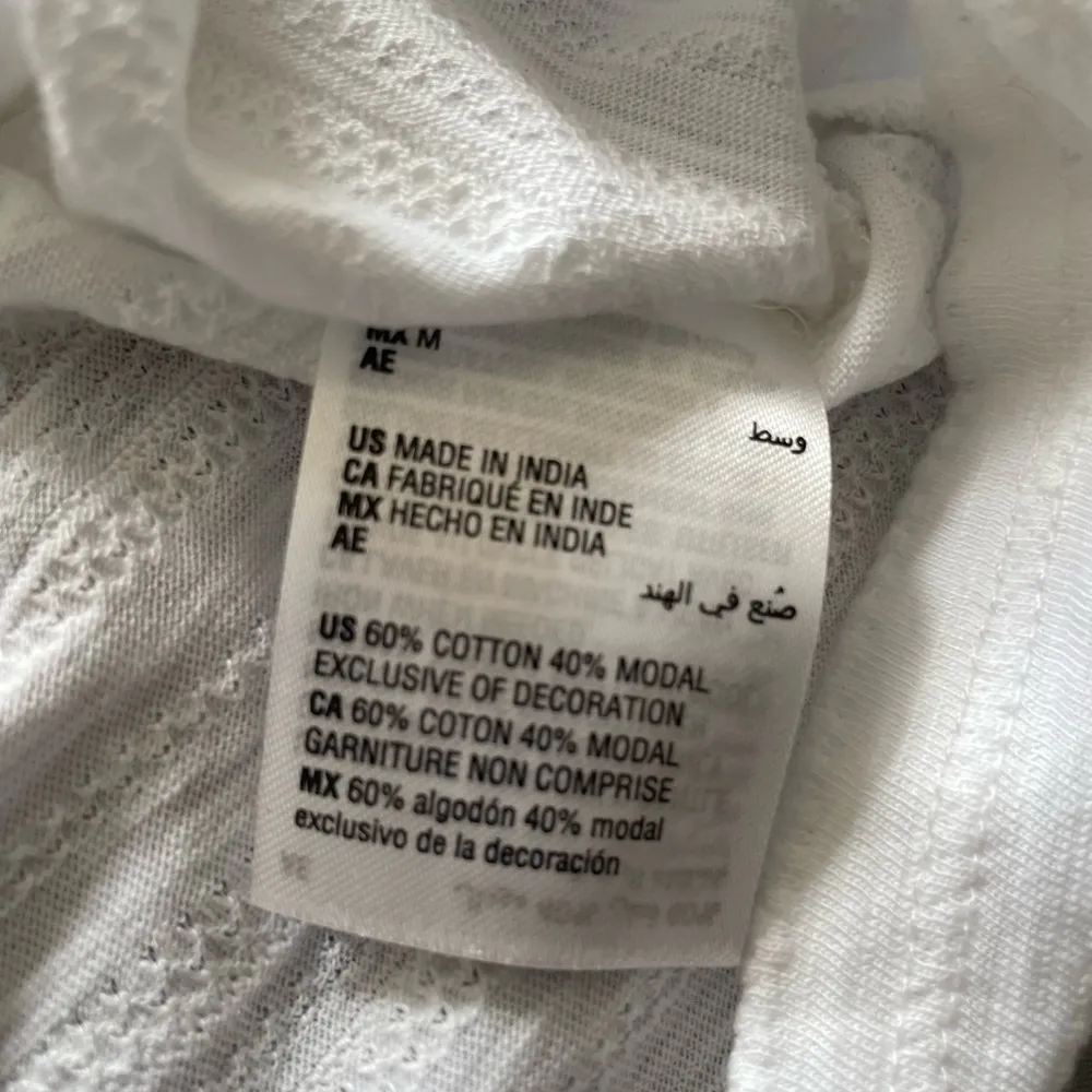 NWT Style and Co white babydoll tank top cotton/modal eyelet detail M Size M - Image 5