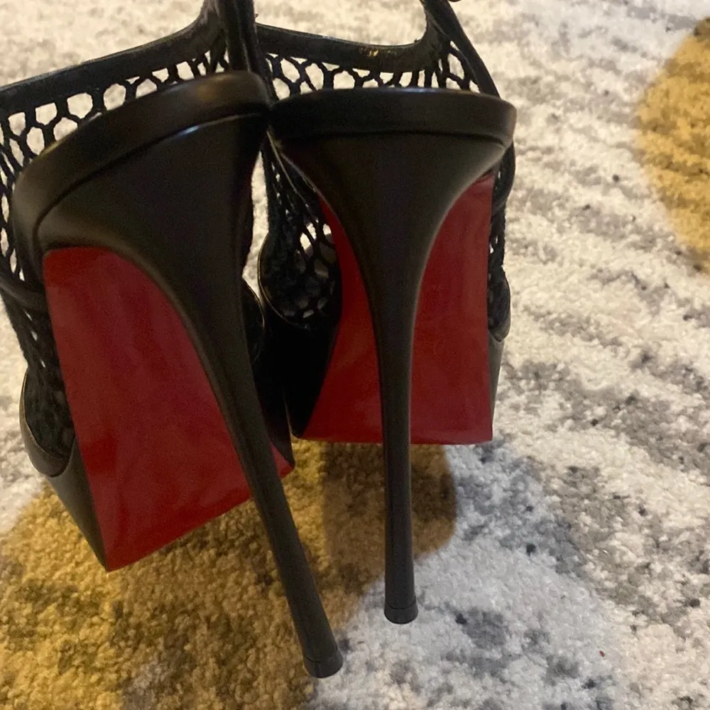 Christian Louboutin Plougesta Alta 150 Fishnet Heels Pumps Shoes Sandals $1245 - Image 7