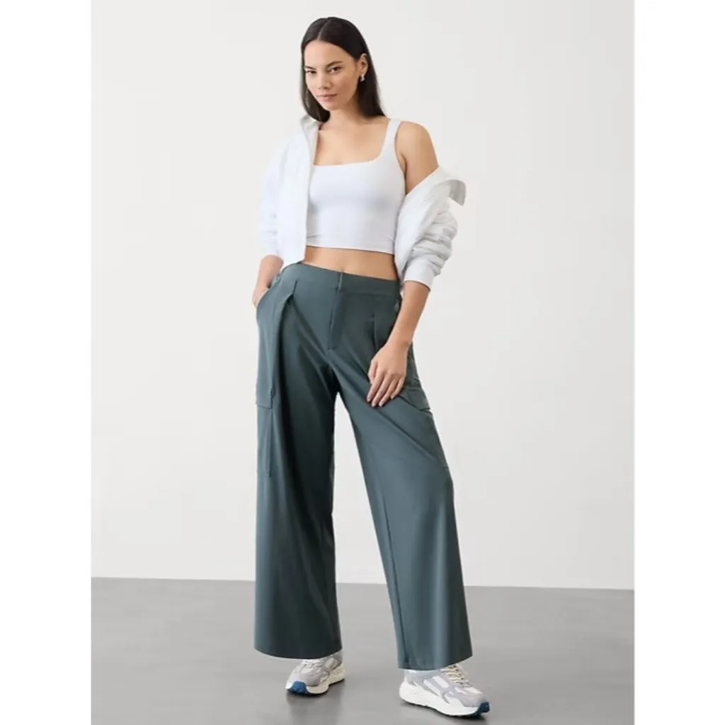 New Athleta 12 Pinnacle High Rise Cargo Trouser Eden Blue Size 12 - Image 5