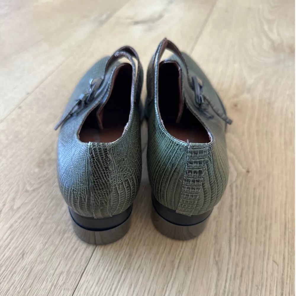 Jeffrey Campbell - Ibiza Snakeskin Print Western Style Leather Shoes in Green - Image 5