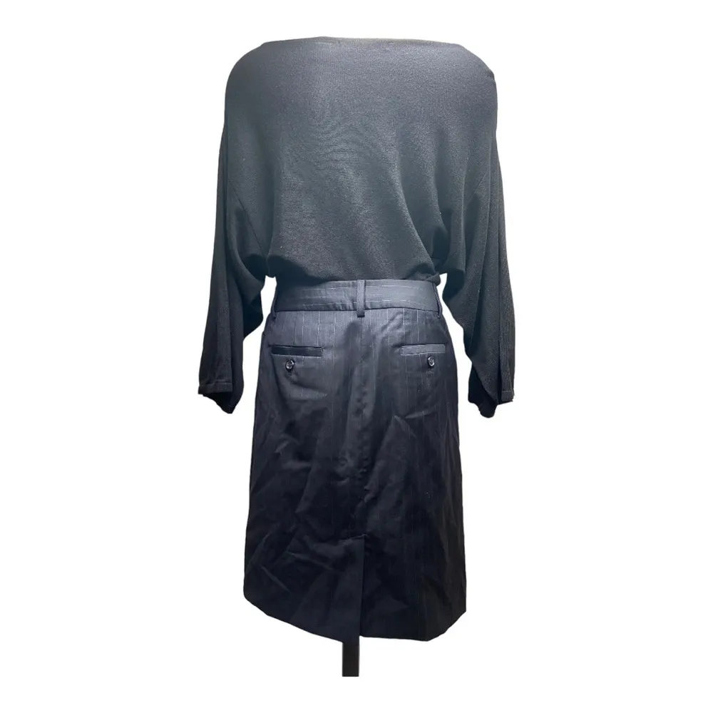 J Crew Women’s Navy Blue Wool Pinstripe Pencil Skirt Size 2 - Image 7