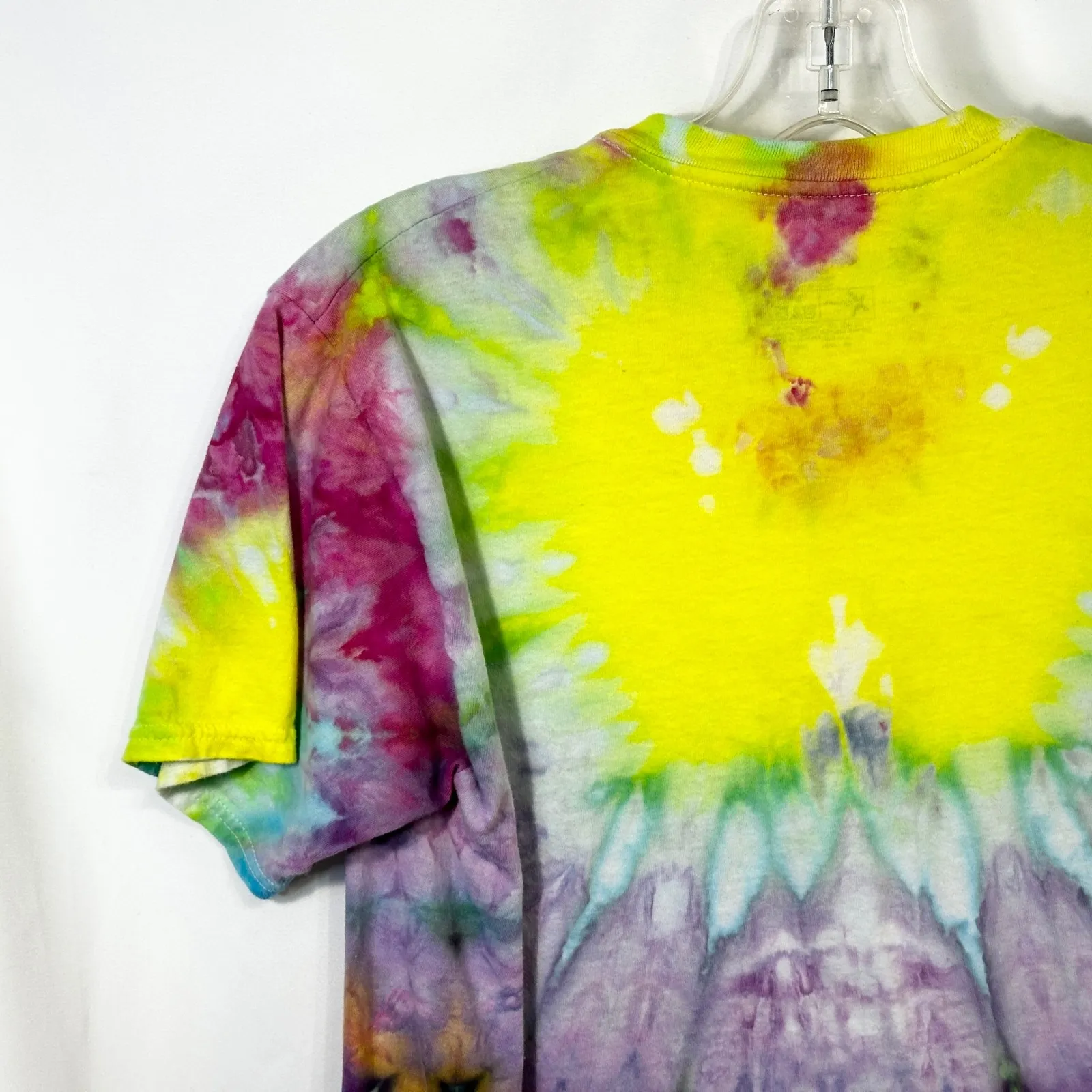 Handmade Tie Dye Small‎ T-Shirt Top Yellow Purple Blue Festival Hippie Boho 207 - Image 7