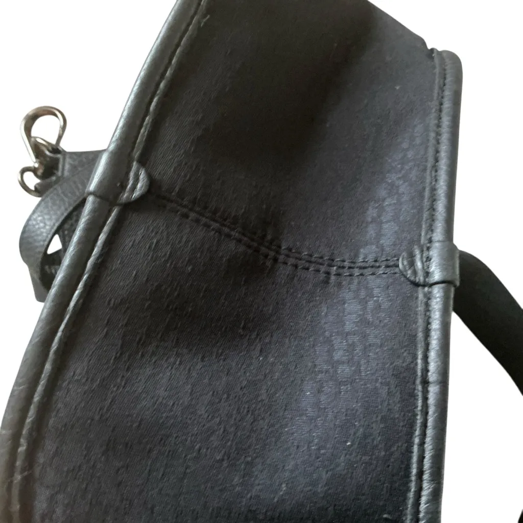 Lululemon tote handbag now and always tote black cowhide leather trim canvas - Image 8