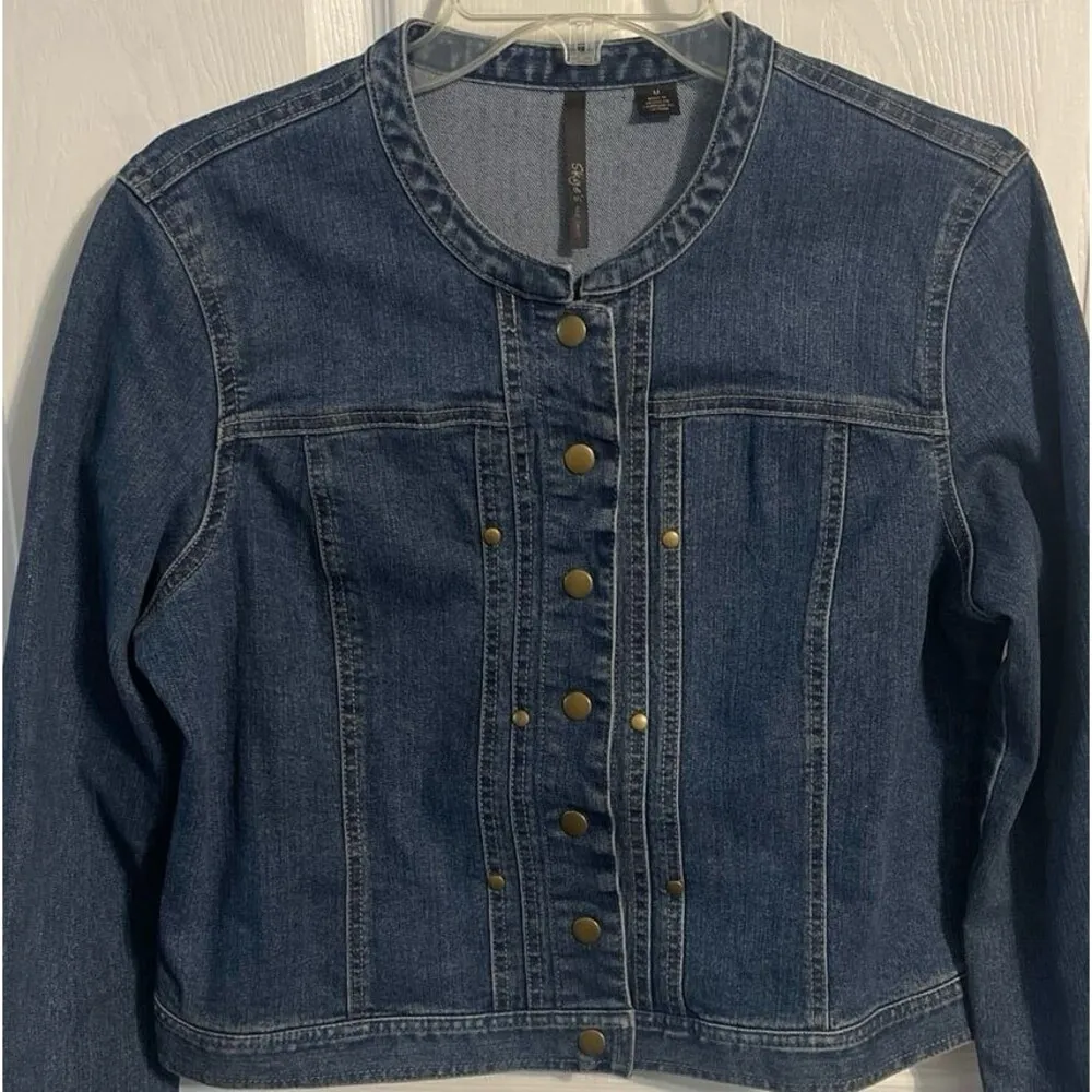 Skye’s the limit Collarless Jean Jacket Size M Blue Size M - Image 2