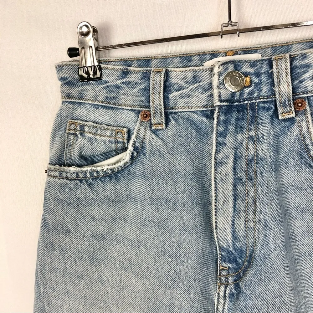 Zara Light Blue Wash Busted Knee Straight Leg Jeans 2 - Image 3