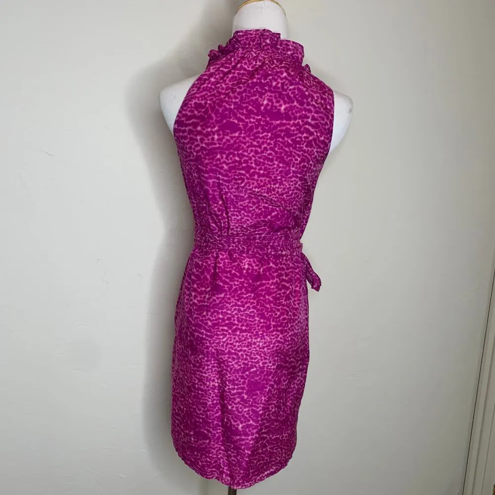 LOFT Pink Leopard Cheetah Wrap Dress Size 0 P - Image 2