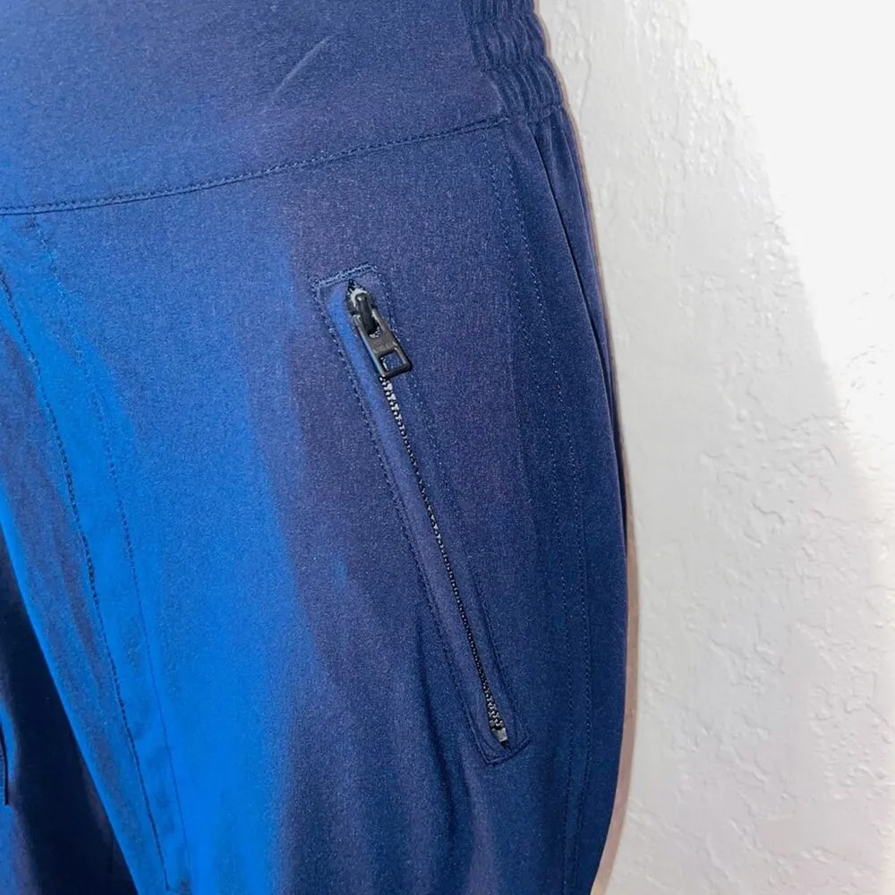 Athleta navy blue skinny cargo zip pockets skinny joggers - Image 3