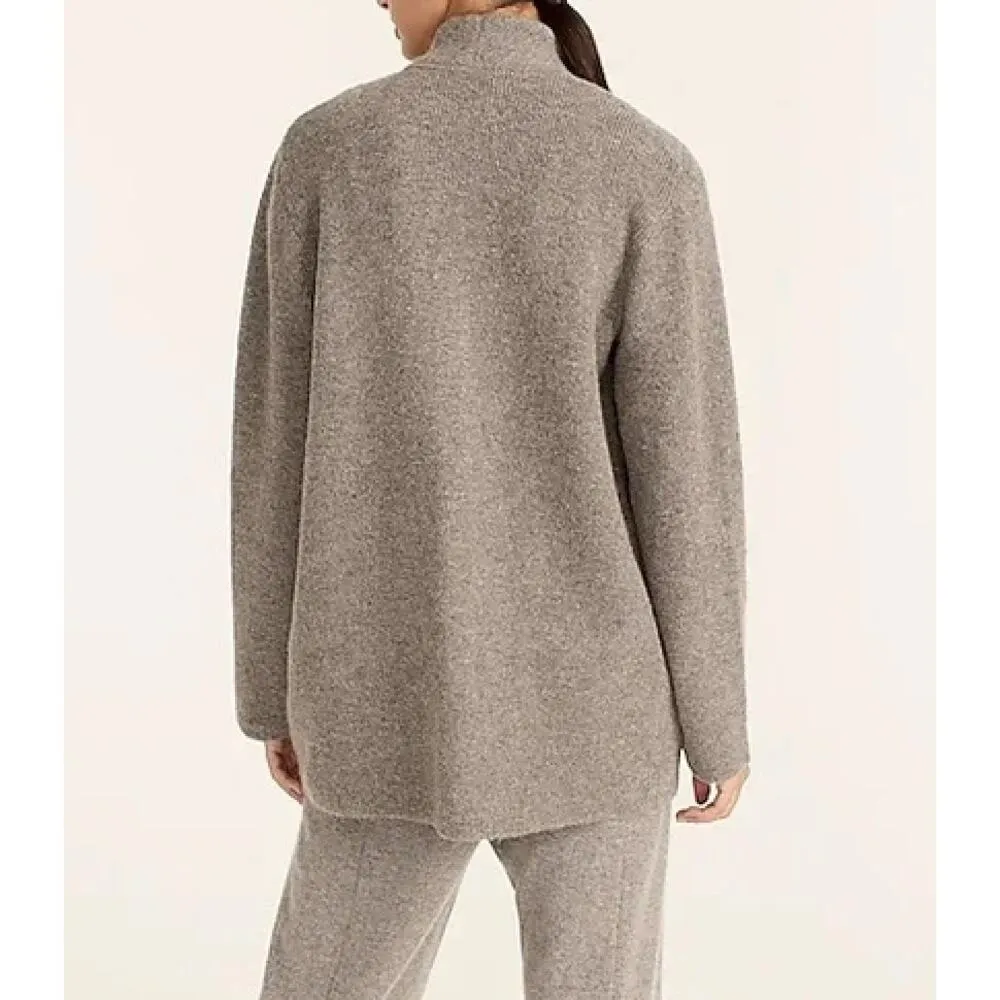 NWT J.Crew Cocoon Sweater Blazer Wool Merino Alpaca in‎ Light Gray, Size XS Gray - Image 10