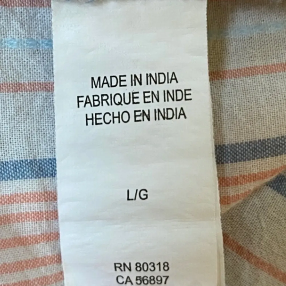 Lucky Brand Women's Lightweight Button Up Pastel Stripe Shirt - L - Image 9