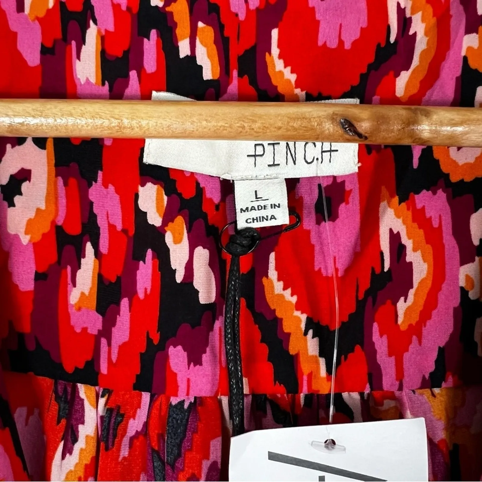 NWT Pinch Valentine's Day Dress Midi Red Pink Long Sleeve Tiered Colorful Size L Size L - Image 6