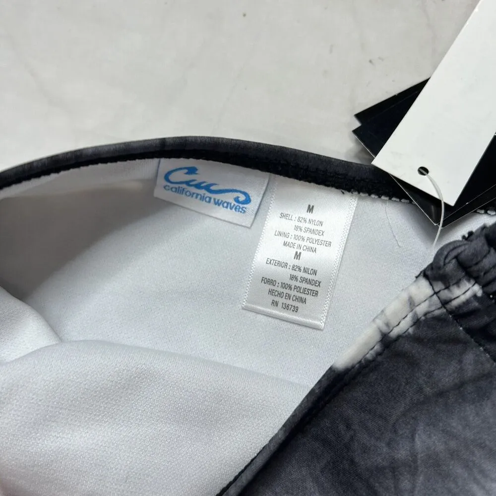 California Waves Juniors Tie-Dyed High-Waist Bikini Bottoms Black M Side Tie New - Image 4