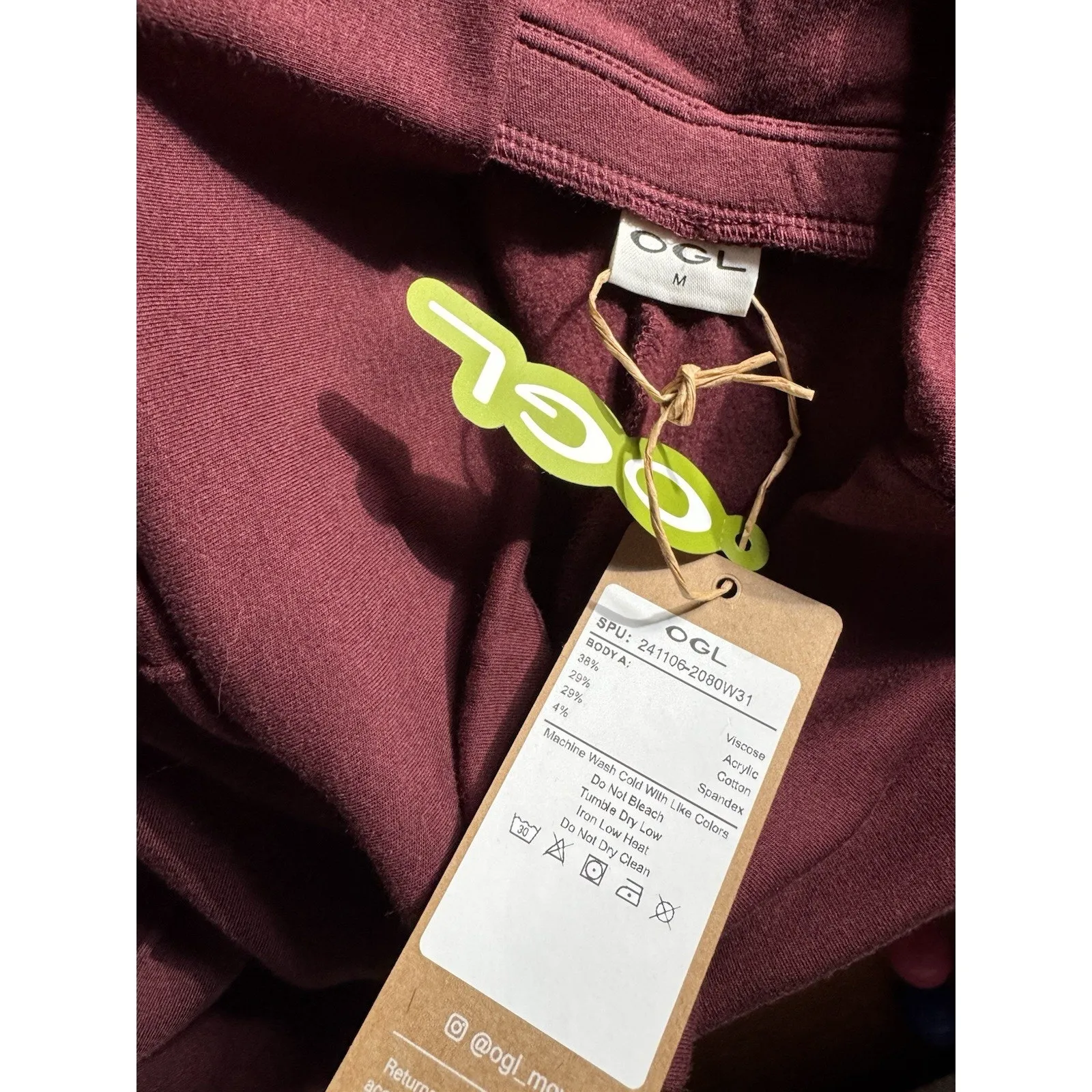 NWT OGL Tummy Warmer Pin Tuck Wide Leg Pants Plum Berry Size Medium Purple - Image 5