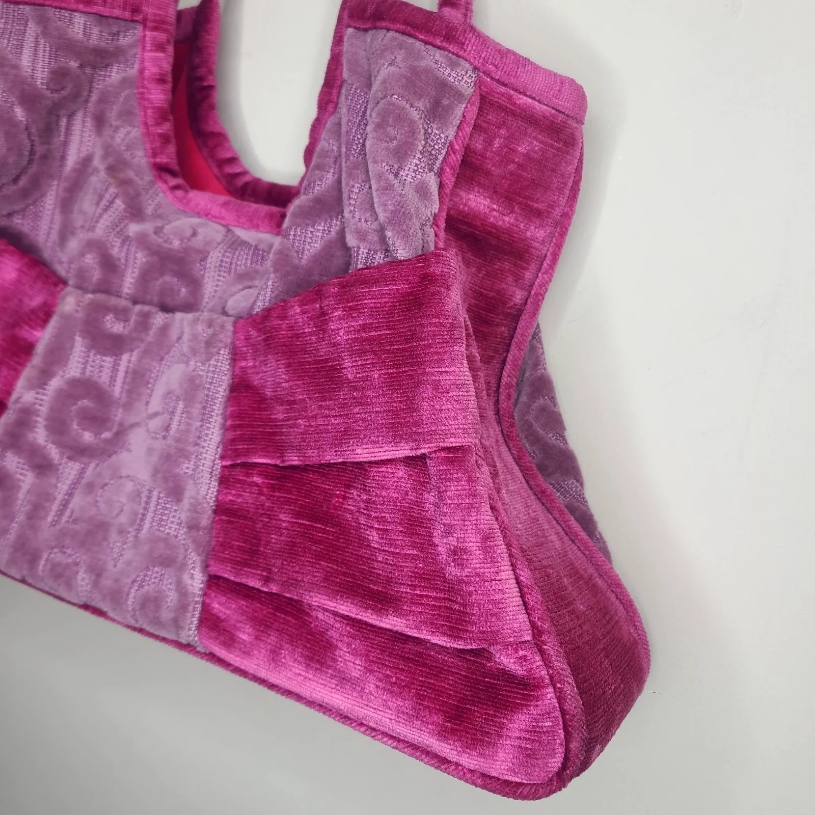 Offhand Designs Knitting Project Bag Carpet Bag Purple Pink Swirl Design Rare - Image 5