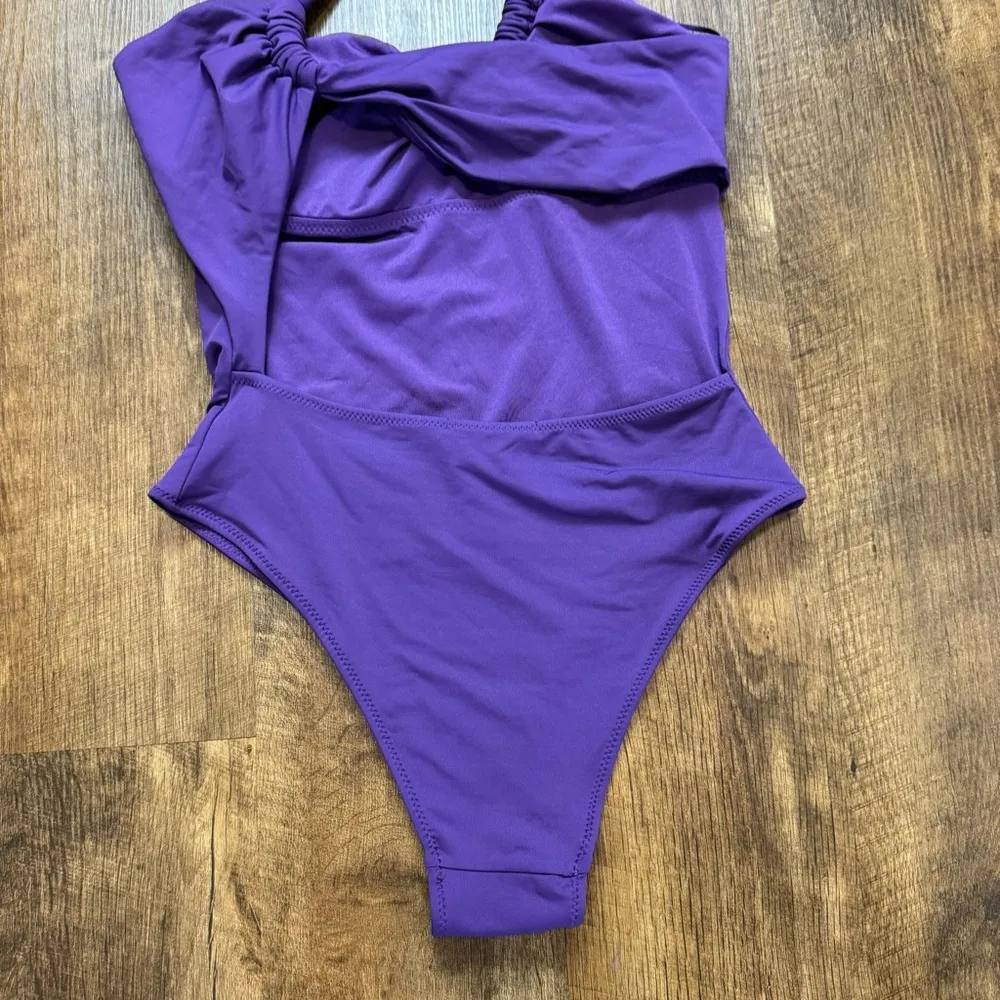 NWT ZARA Asymmetric Swimsuit Sz Small Purple One Piece One Shoulder - Image 12