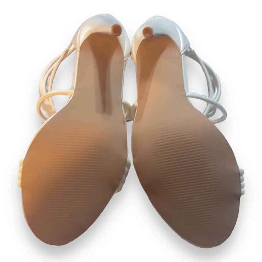 Shoe Dazzle Camilla White High Heel Sandals, White Flower, Women’s Size 9.5 NWOT - Image 7