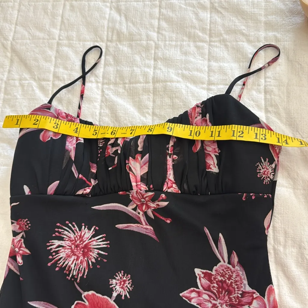 City Triangles vintage Y2K Black and dark Pink Floral Dress Sz M - Image 10