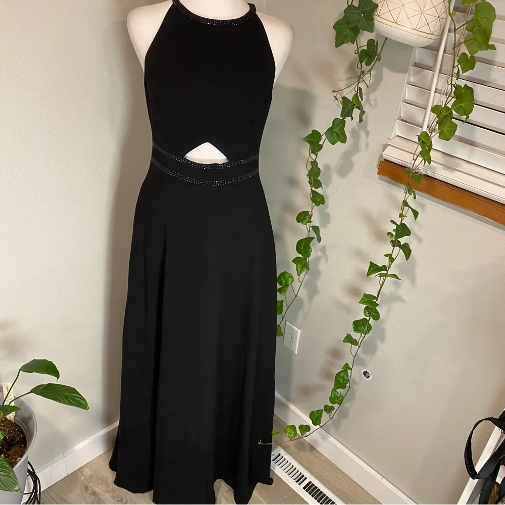Aidan Mattox black Elegant Sleeveless Evening Gown Dress‎ Size 4 - Image 3