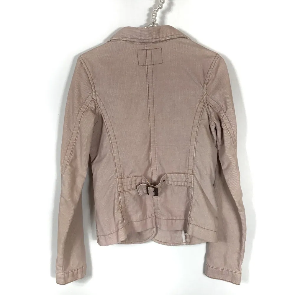 True Religion Jeans Corduroy Jacket Size Medium Pink Y2K Coat Blazer Vintage - Image 3