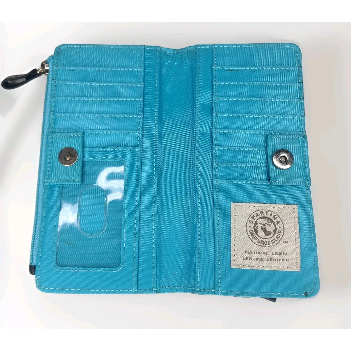 Spartina 449 Daufuskie Island Floral‎ Snap Wallet Linen Print Leather Bifold - Image 3