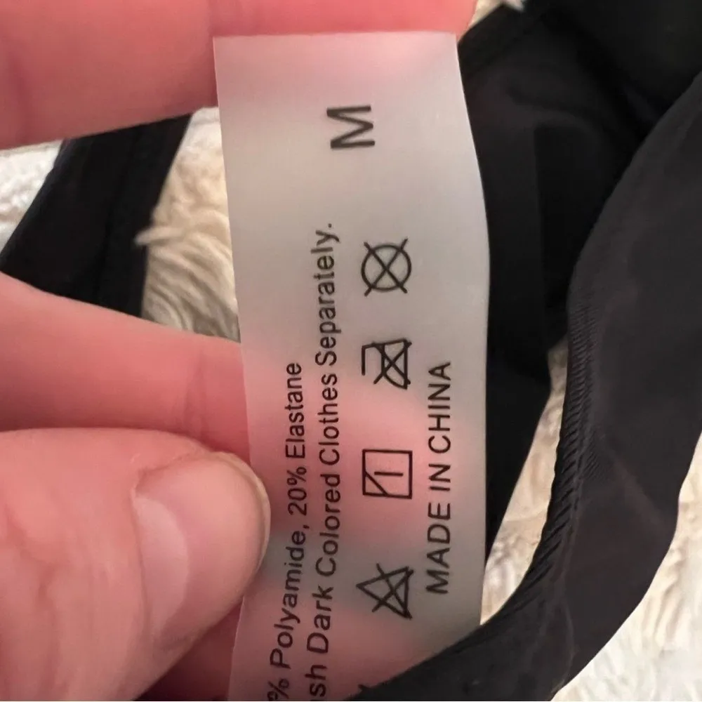 Black Bikini Set Floral Swimwear Two Piece Rose Detail Y2K Retro Goth Size M Size M - Image 8