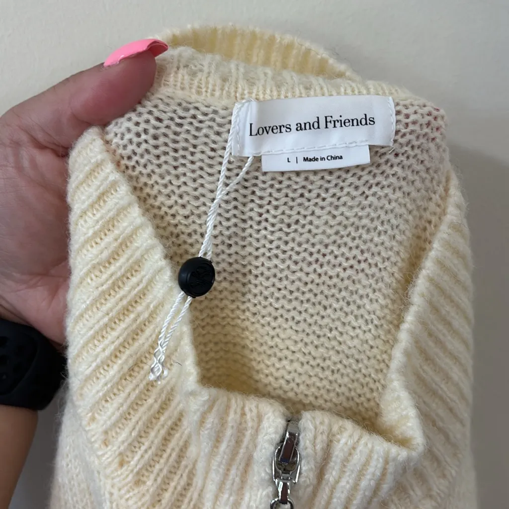 NWOT Lovers & Friends Anthea Sweater Dress Ivory Size Large - Image 10