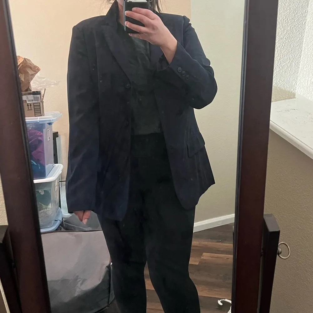 EDDIE BAUER blue vintage hip length blazer | 12 tall - Image 5