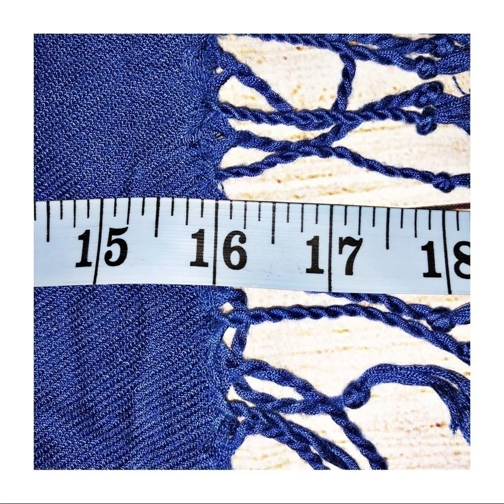 Royal Blue Soft Solid Plain Scarf - Image 5
