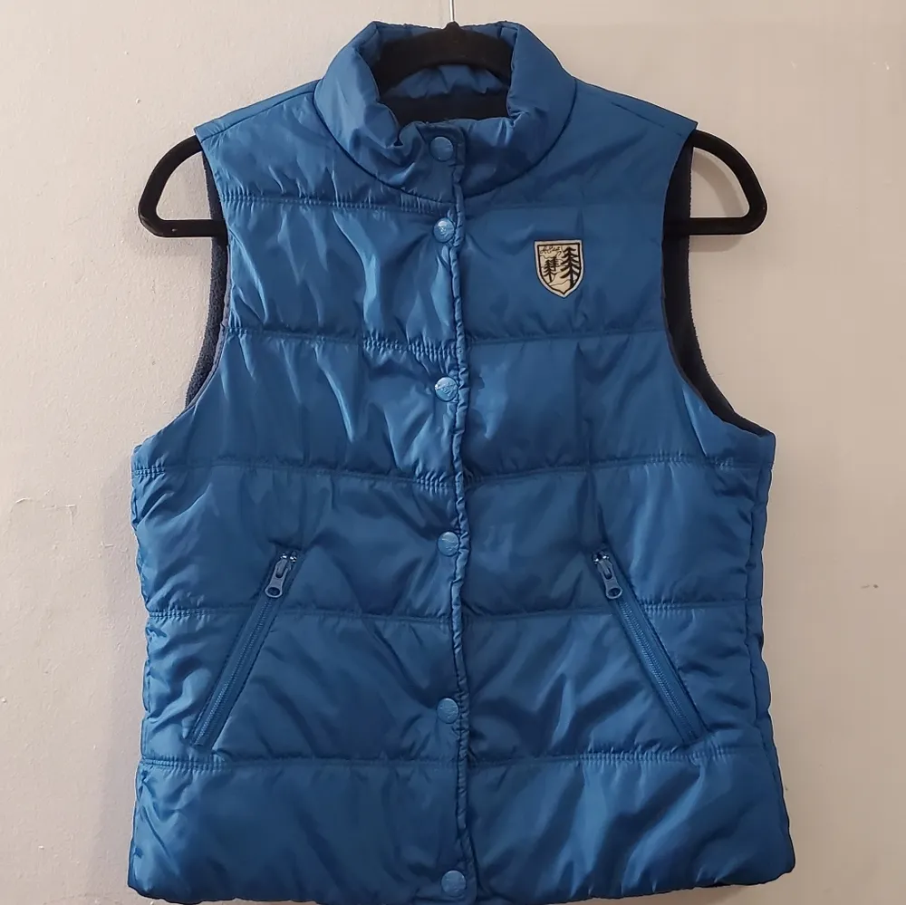 🔥SALE🔥American Eagle Deep Blue Reversible Puffer Vest M - Image 9