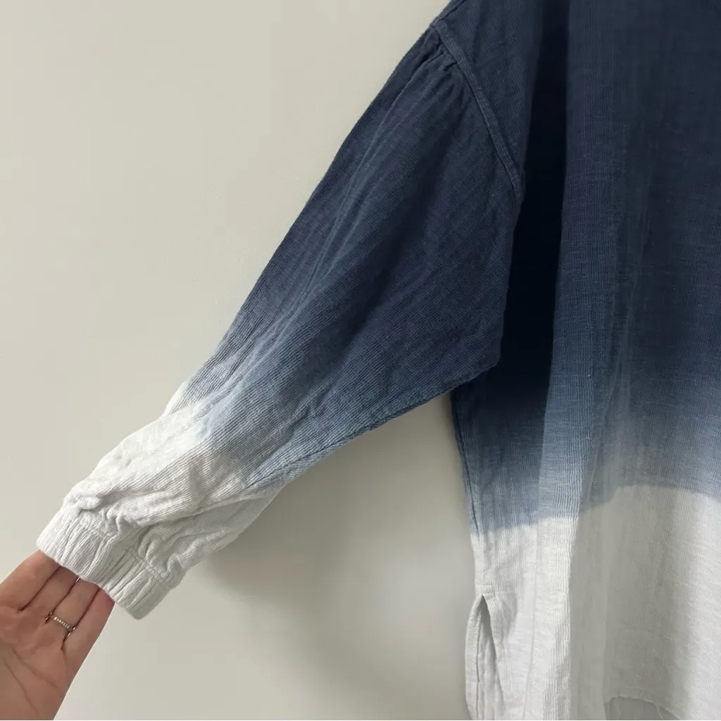 APIECE APART Delle Blue White Ombre Organic Cotton Jersey Oversized Sweater S - Image 4