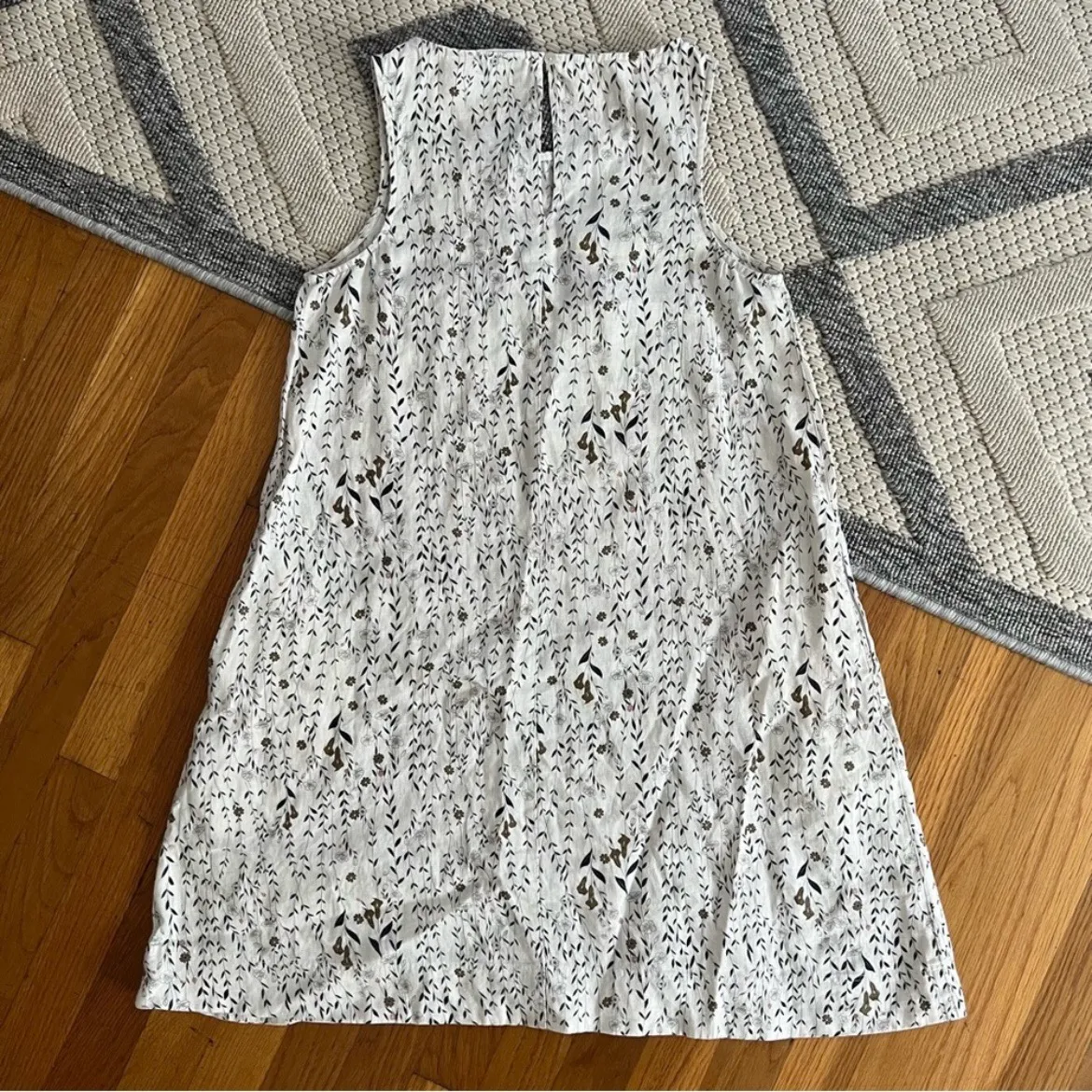 Linen Floral A-Line Sleeveless Mini Dress - Image 4