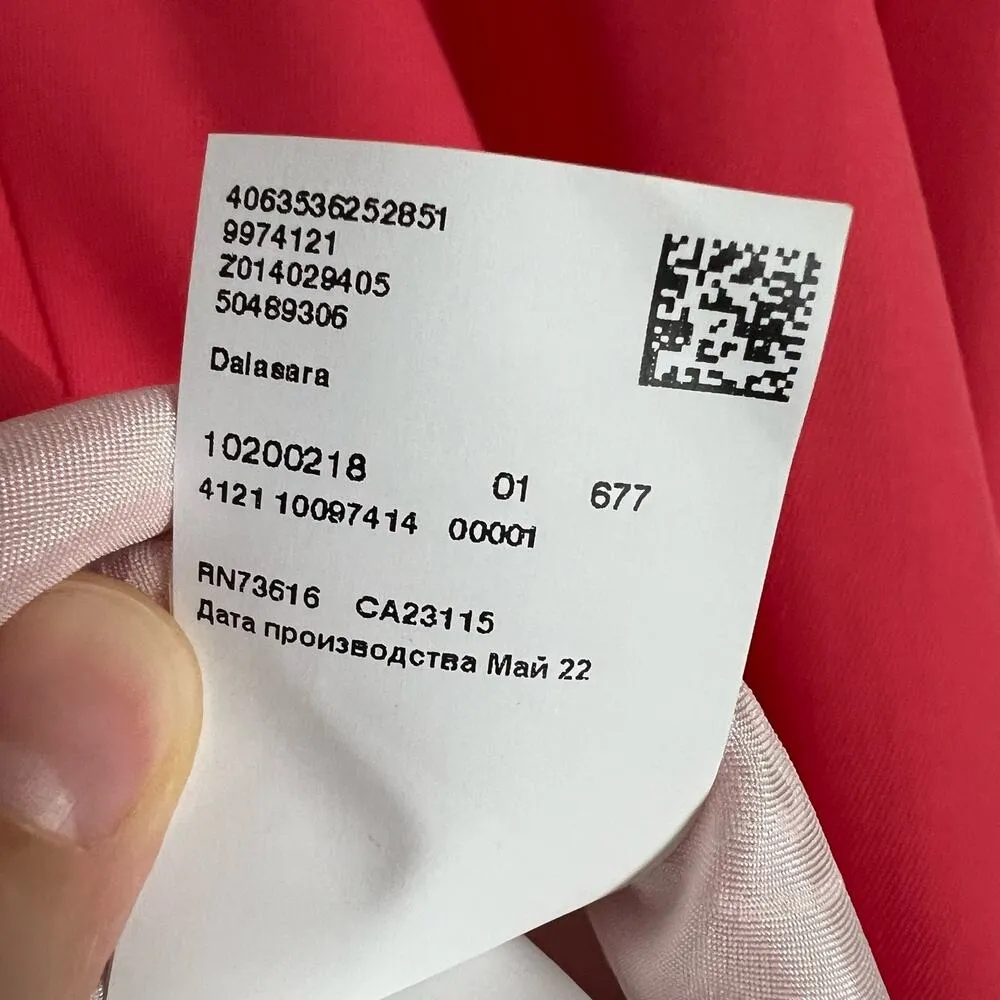 BOSS Hugo Boss Coral Pink Sleeveless Slim Fit Wool Twill Dress 4 - Image 12