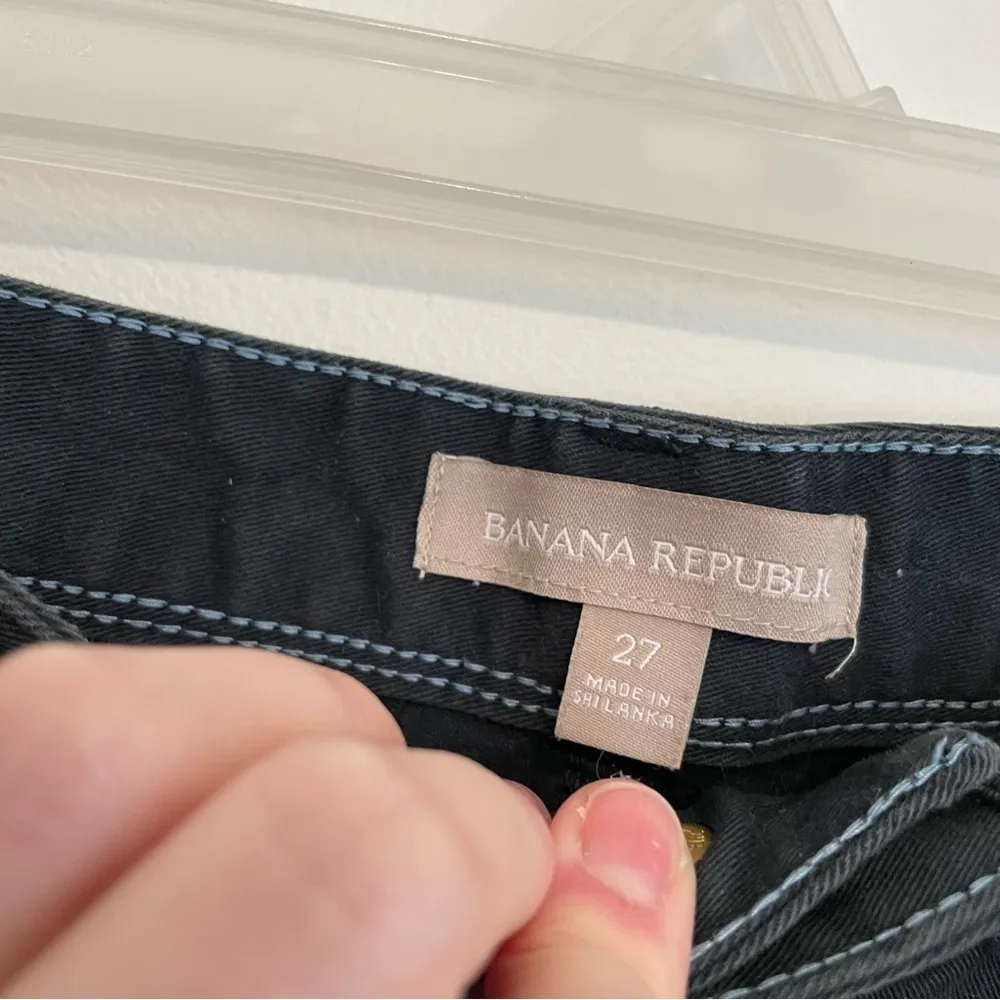 BANANA REPUBLIC Blue Hayley Dot Skinny Ankle Pants Navy Embroidered Polka Dot 27 - Image 6