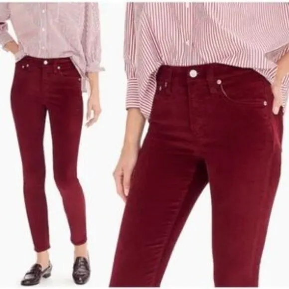J. Crew Red Velvet High Rise Skinny Jeans 31 - Image 2