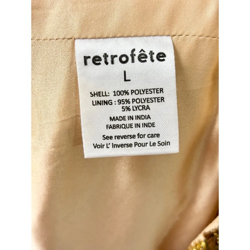 NWT Retroféte Sheena Strapless Open Back Bustier Mini Dress Gold Women's Size L - Image 6