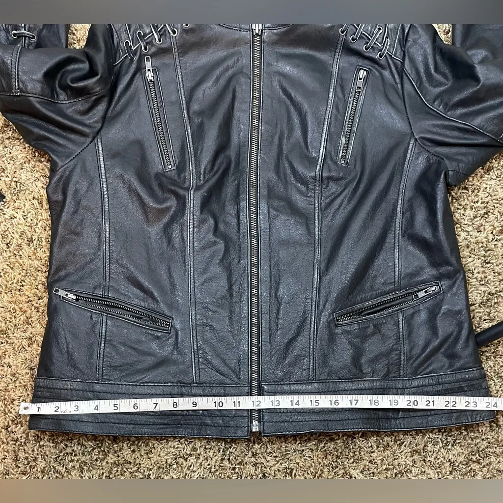 Milwaukee Leather Jacket Women’s 3X Distressed Leather Concealed Carry Pockets Black Size undefined - Image 10