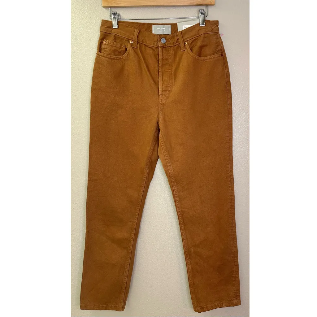 NWT Everlane 90s Cheeky Jean Straight Leg High Rise Denim Pants Rich Earth - Image 2