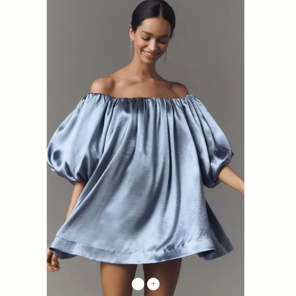 mare mare off-the-shoulder puff-sleeve shine mini dress heynasreen x Mare Mare Off-The-Shoulder Puff-Sleeve Shine Mini Dress