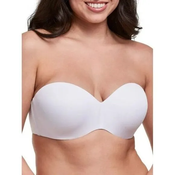 Maidenform Womens 38DD Bra White SE0004 Strapless Lift Padded Underwire Basic - Image 5