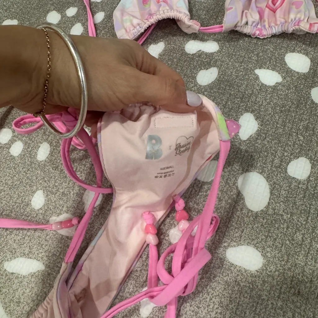 Blackbough Swim x Frazier Sterling bikini set lucky girl hearts bottoms cheeky - Image 2