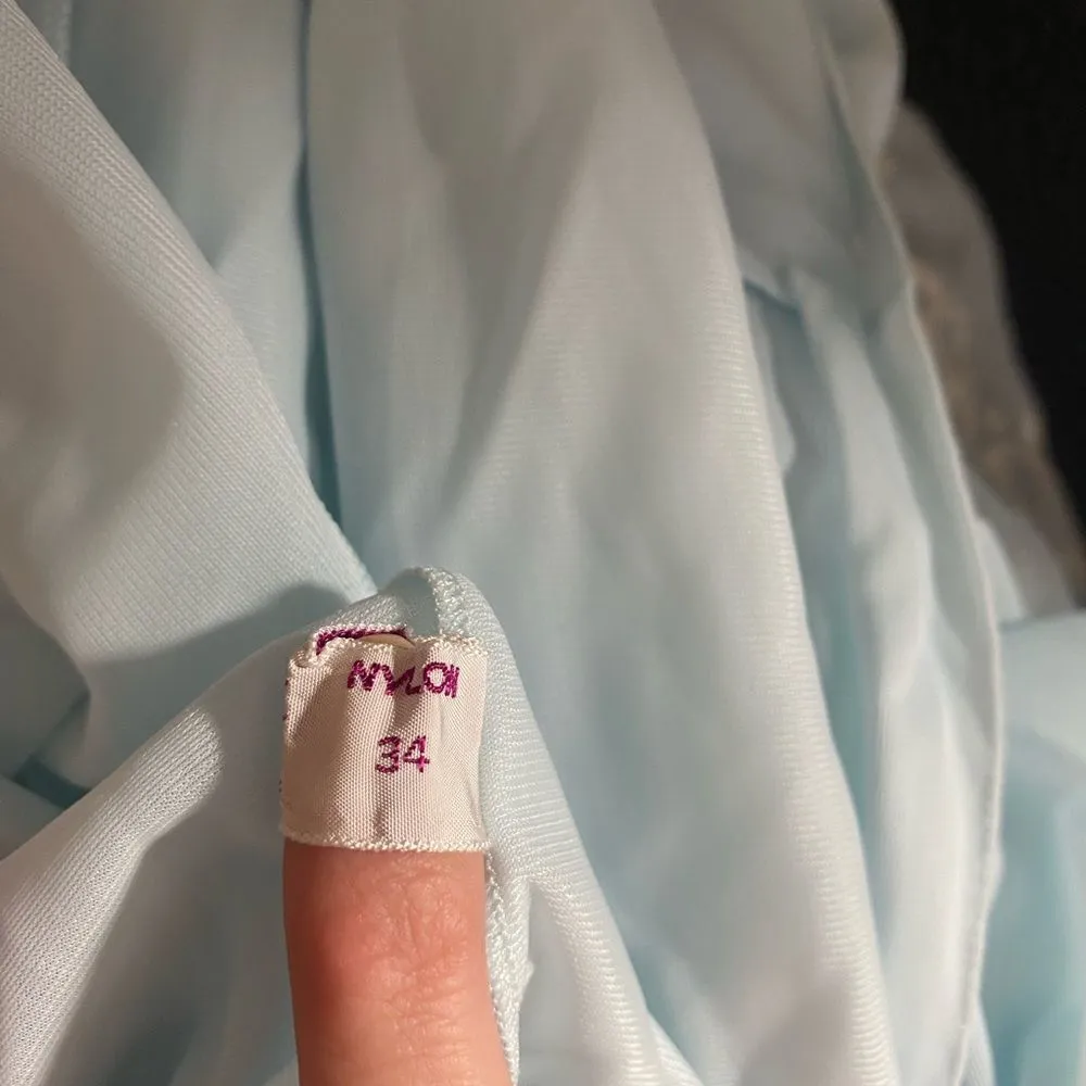 Luxite Holeproof SZ 34 Vintage 1950s blue sheer nightgown Size M - Image 6